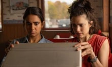 Geraldine Viswanathan and Margaret Qualley play best friends on a wild road trip in "Drive-Away Dolls."