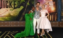 Cynthia Erivo, Jonathan Bailey, and Ariana Grande at the Wicked premiere in Los Angeles.