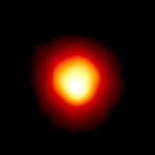 The red supergiant star Betelgeuse, imaged by the Hubble Space Telescope.