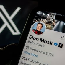 Elon Musk and X logo