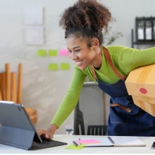 businesswoman using a tablet