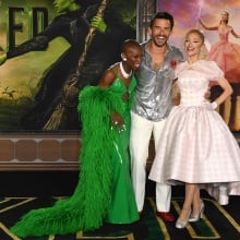 Cynthia Erivo, Jonathan Bailey, and Ariana Grande at the Wicked premiere in Los Angeles.