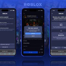 Examples of three new safety features on Roblox.