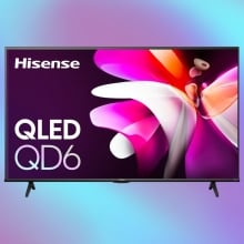 Hisense TV on blue gradient background