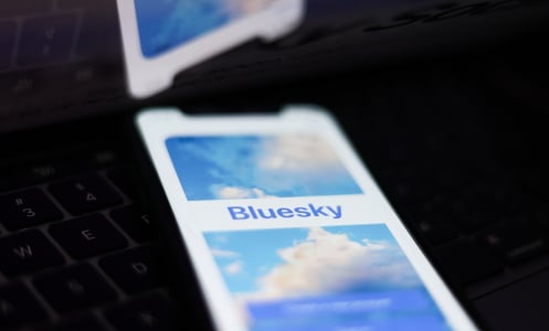 Bluesky app on a mobile device