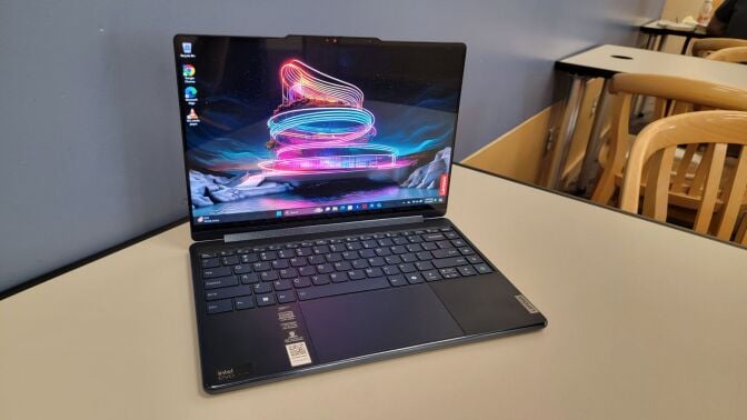 lenovo yoga 9i 2-in-1 laptop open on table