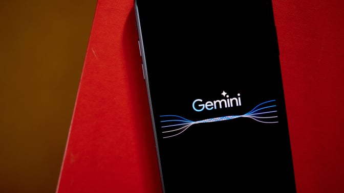 The Gemini logo on a smartphone