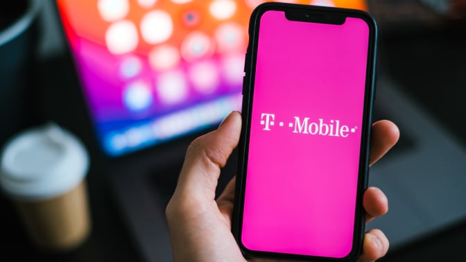 T-Mobile logo on an iPhone