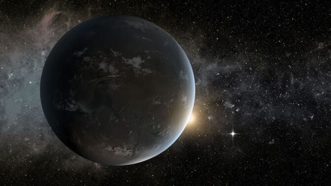 An artist's conception of a super-Earth in another solar system.