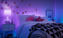 GE Cync Smart Light bulbs installed in a bedroom