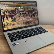 The Acer Aspire Vero 16 laptop on a desk