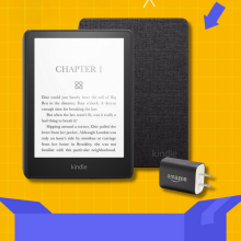 Kindle Paperwhite against a colorful background 