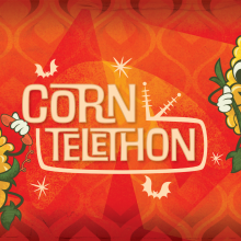 sexy corn cobs surround the corn telethon logo