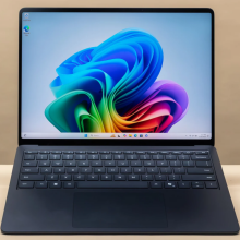 the microsoft surface laptop 7 against a beige background